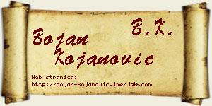 Bojan Kojanović vizit kartica
